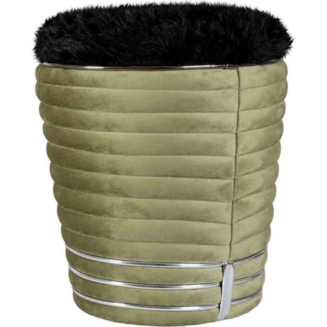 Tabouret Design en Tissu "Doric" 50cm Vert & Gris (1/5)