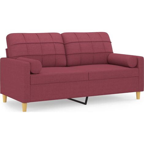 Maison Exclusive - Divano a 2 Posti con Cuscini Rosso Vino 140 cm in Tessuto