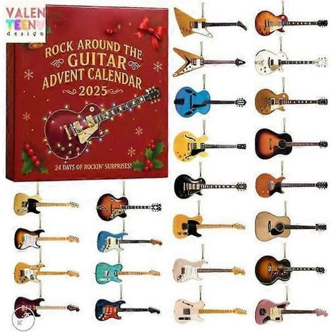 Calendrier de l'Avent 2025 Série Guitare Rock, Boîte Surprise, Décoration de Sapin de Noël, Pendentif Acrylique, Independent Station (1/5)