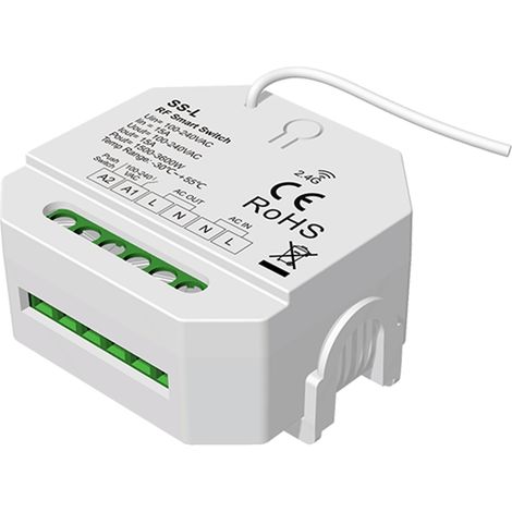 Interrupteur Variateur LED TRIAC et Push DIM SKYDANCE SS-L Compatible avec Télécommande RF, Bouton-poussoir et Rail DIN Blanc (1/4)