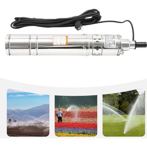 Pompe de puits profond de jardin en acier inoxydable, 1200 L / h, 230 V, 50 Hz, 0,55 kW, moteur en cuivre pur, diamètre 4 pouces disponible (1/5)