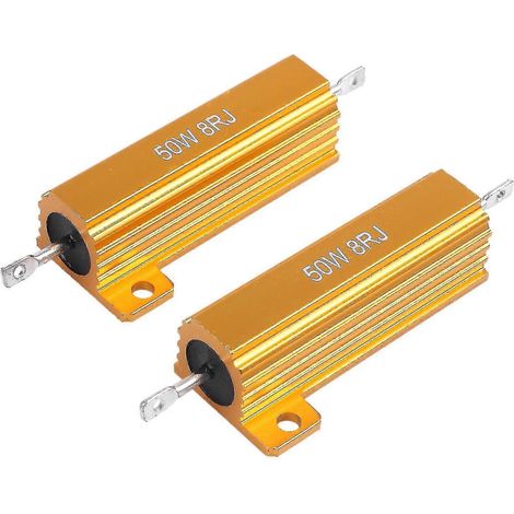 2 résistances électroniques à boîtier aluminium 5 %, 8 ohms, 50 W