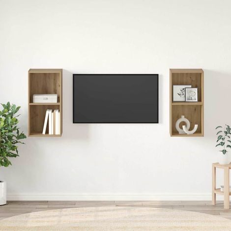 vidaXL Set mobile TV 2 pcs Rovere artigianale 37 x 37 x 72 cm (1/5)