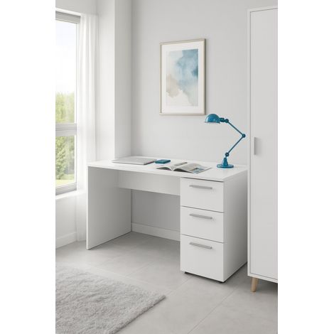 Scrivania - 2 Cassetti Un'anta, Bianco, -, 138x60x74h cm Petropolis