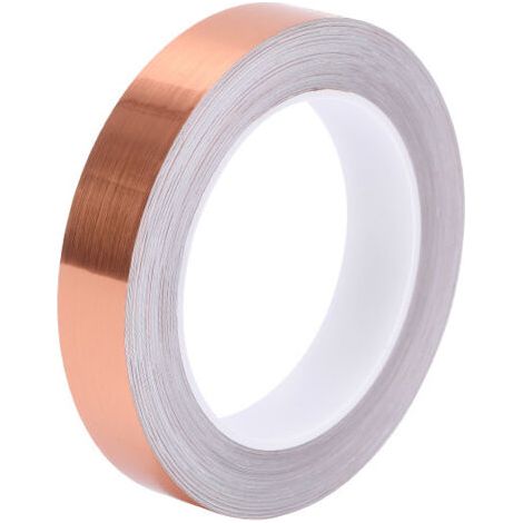 Cinta de lámina de cobre con adhesivo conductor - Blindaje EMI conductor para reparaciones eléctricas de placas de circuito de vidrieras (10 mm, 1 pieza)