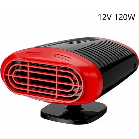 Mini chauffage de voiture, portable 12 V 120 W Prise allume-cigare dégivreur, désembueur avec vent chaud froid, Noir (1/5)
