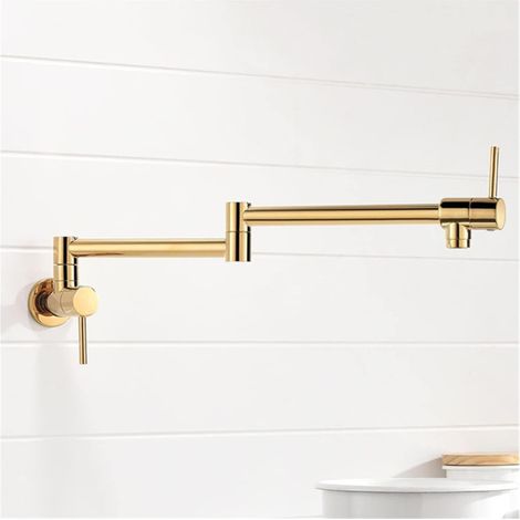 Robinet de remplissage de pot Pliage de robinet de cuisine simple putain de remplissage de pot robinet mural à eau froide robinets en laiton chromé nickel brossé huile frottée Robinet pliant ( Color : (1/5)