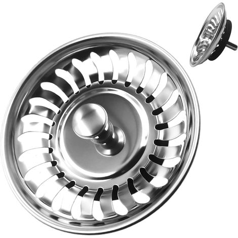 Ø 80mm Universel Bouchon Évier Cuisine - Filtre Evier Cuisine - Crépine D'Évier en Acier Inoxydable, pour Évier de Cuisine 79-82 mm (1/5)
