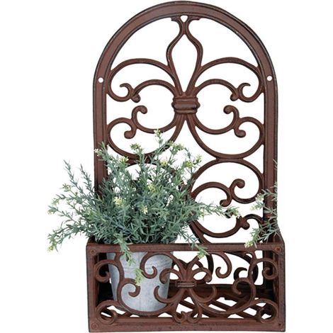 Soporte de pared para flores de hierro fundido, modelo 2