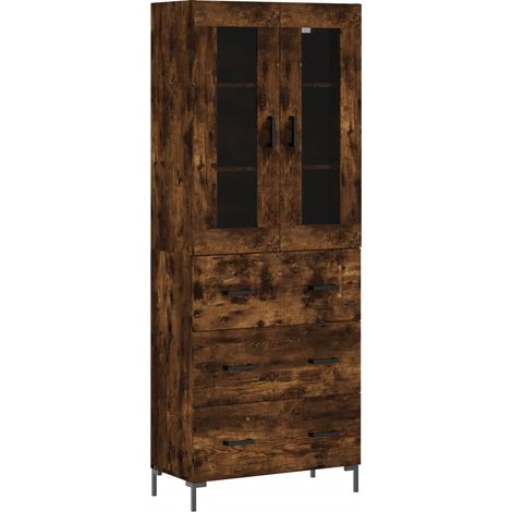Credenza Rovere Fumo 69,5x34x180 cm in Legno Multistrato vidaXL (1/5)