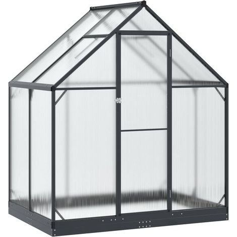 Serre de jardin avec porte, gris anthracite, 183,5 x 123 x 207 cm (1/5)