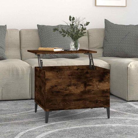vidaXL Mesa de centro madera contrachapada roble ahumado 60x44,5x45 cm (1/5)