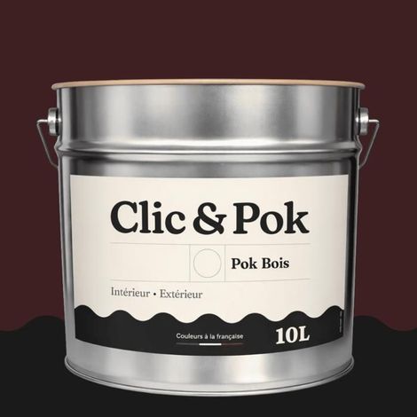 Peinture Bois Extérieur – POK BOIS - 10L - RAL 3007 - Rouge noir- Résistante aux intempéries - Ne s'écaille pas (1/4)