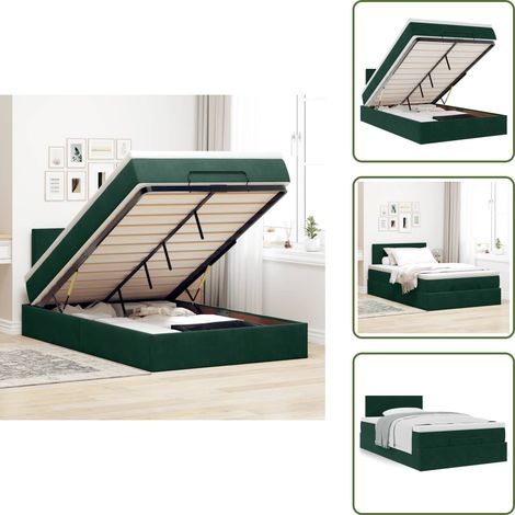 Letto con testiera - vidaXL Struttura Letto Pouf con Materasso 120x200 cm Velluto - Materasso con supporto personalizzato