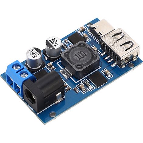 DC/DC-Abwärtswandler-Modul mit USB-Transformator und Spannungsreglerplatine für Auto und Mobiltelefon, 8,2–32 V Eingang, 3–20 V Ausgang (1/5)
