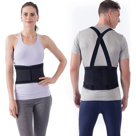 Suspension Lombaire Orthopédique NYOrtho, Ceinture de Soutien Dorsal pour Soulager Douleurs Lombaires, Taille 2XL, Bretelles Réglables (1/5)
