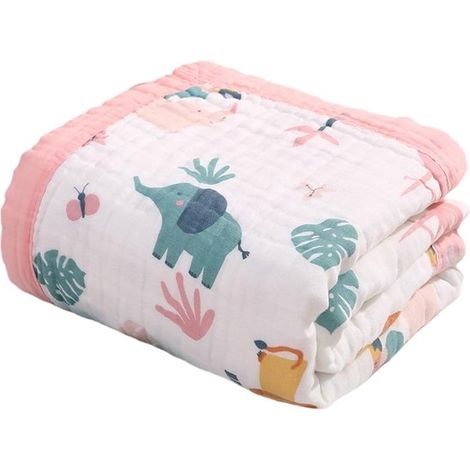 Manta de bebé de gasa de algodón,6 capas,110 x 110 cm,Se puede usar como manta de bebé,manta para recién nacidos,Estilo 1 (1/5)