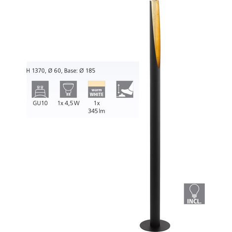 Piantana Moderna Barbotto Acciaio Nero 1 Luce Gu10 4,5W (1/5)