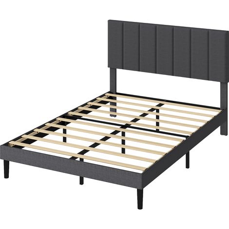 Levede Bed Frame Small Double Soft Upholstered Modern Linen Fabric Wooden Slat