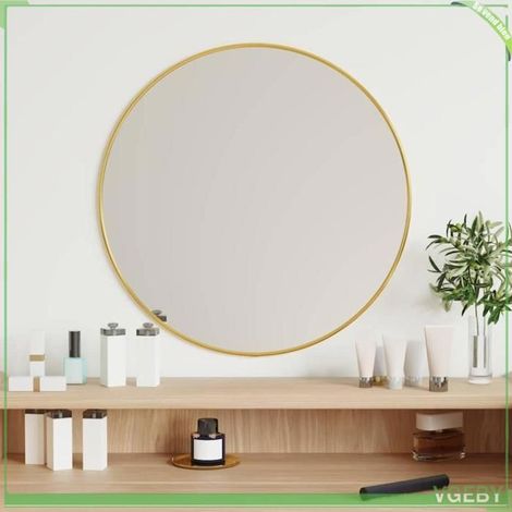 348181 Miroir mural Doré 50 cm Rond (1/5)