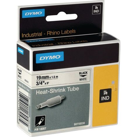 Nastro per etichettatura Nastro B.19mm L.1.5m Guaina termorestringente nero su bianco DYMO (Per 5)