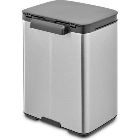 Brabantia Pattumiera Bo 4L - Piccolo ed elegante - Apertura e chiusura soft - Igienico e poco ingombrante - appendibile a parete - Per bagno, toilette, camera da letto - Matt Steel FPP (1/5)