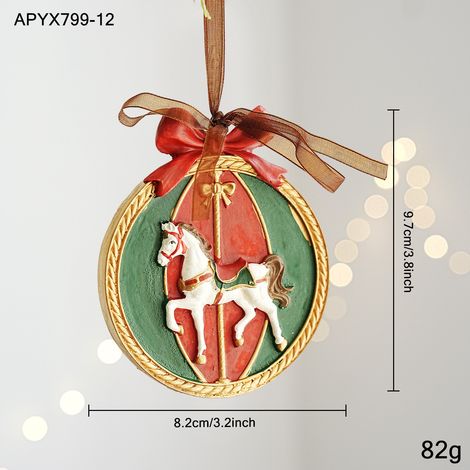 Décoration de Noël en résine peinte, suspension pour sapin avec cloche rétro en relief, ornement coloré style cartoon, accessoire festif pour maison et fête (1/5)