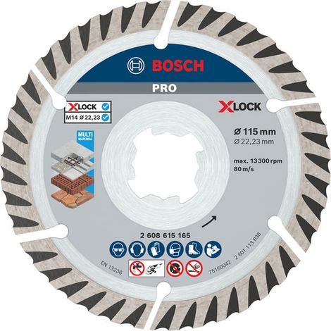 Bosch PRO Multi Material X-LOCK Diamanttrennscheibe, 115 x 22,23 mm - 2608615285 (1/5)