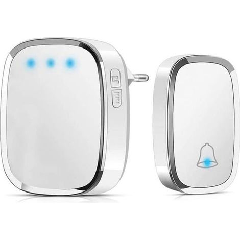 Sonnette de Porte sans fil étanche à 280m de portée - 36 sonneries - LED flash - (1/4)