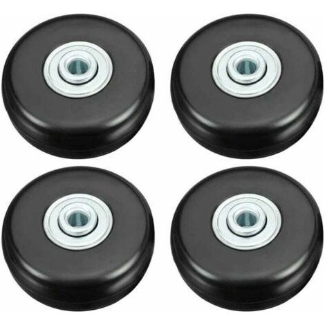 4 piècesRoulette de valise, roulette de réparation de valise à bagages robuste 50 mm en caoutchouc muet roue pivotante universelle de rechange transpo (1/4)