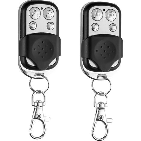 2 Télécommandes Universelles Porte Garage 433,92 MHz Code Fixe Bip Sonore sans Fil avec Boîtier Coulissant et 4 Boutons pour Porte De Garage électrique et Voiture (1/5)