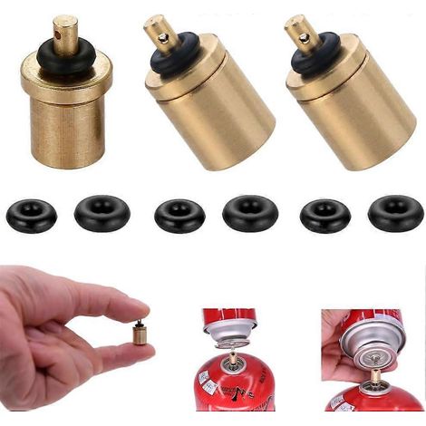 Lot de 3 adaptateurs de recharge de gaz pour cartouches Thermacell, embouts Blastocyst, valve de gonflage, connecteur de buse pour le remplissage de bouteilles de butane. (1/5)