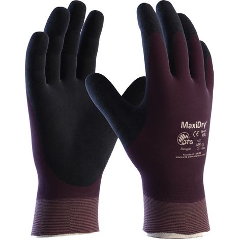 GUANTI PROTETTIVI KNIT S MAXIDRY OIL ROSSO VIOLA/NERO T11 - ATG - AT056427-ZZ11AIN