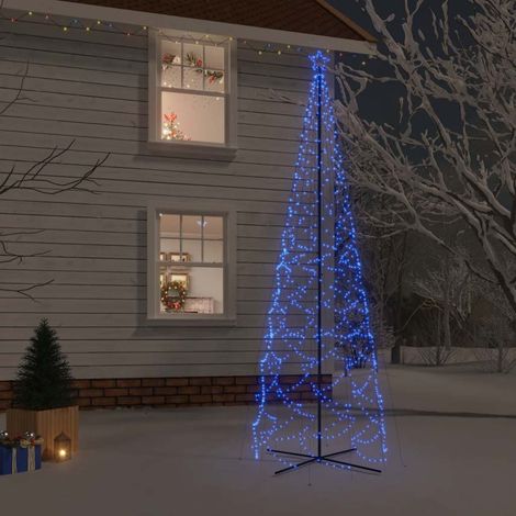 Vidaxl – Guirlande lumineuse de Noël 1400 LED bleues – Arbre en cône 160x500 cm – 8 effets d'éclairage – IP44 résistante aux intempéries (1/6)