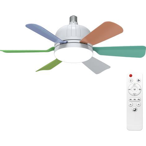 Silent, removable fan blade light. Six adjustable color temperatures (3000K-6500K) with remote control, suitable for home, bedroom, children's study, and living room. (1/5)