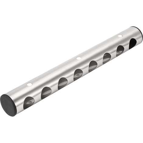 Porte-bouteilles vertical mural en acier inoxydable pour vin rouge, accessoire de bar à domicile, argenté, 8 trous (1/5)