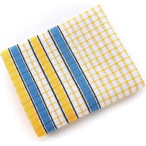 HONORNIC - Torchon de cuisine, éponge en coton ultra-doux et absorbant, couleur jaune clair, idéal pour laver et sécher la vaisselle.