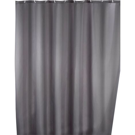 WENKO Anti-Schimmel Duschvorhang Uni Grey, 180 x 200 cm, waschbar"-"14914145 (1/3)