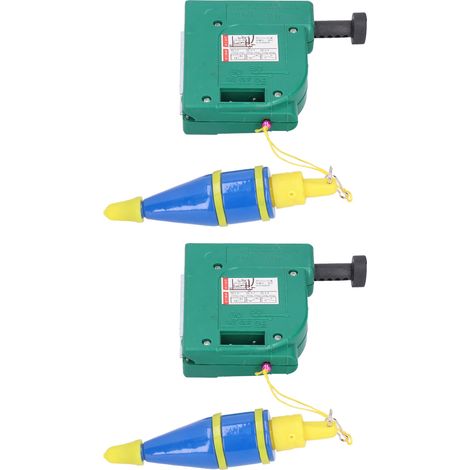 Lot de 2 marteaux à fil magnétique, fil vert, outil de mesure vertical en acier allié, 5 mètres (1/5)