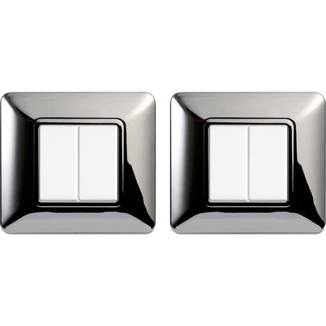 gloca Set 2 Placche Plastica 2P Cromato Lucido Compatibili Matix (1/4)