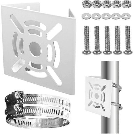 Filiyano – Support de fixation pour caméra de surveillance : support vertical avec 2 boucles et 6 vis, fixation sur tuyau pour caméra de (1/4)