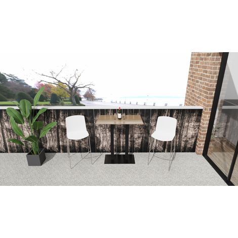 Pied de table de bar terrasse 75x40 en métal noir Pablo (1/4)