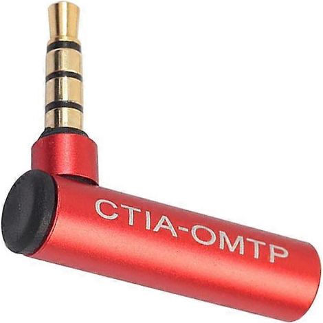 Adaptateur convertisseur casque/microphone OMTP 3,5 mm vers CTIA (angle droit) (1/5)