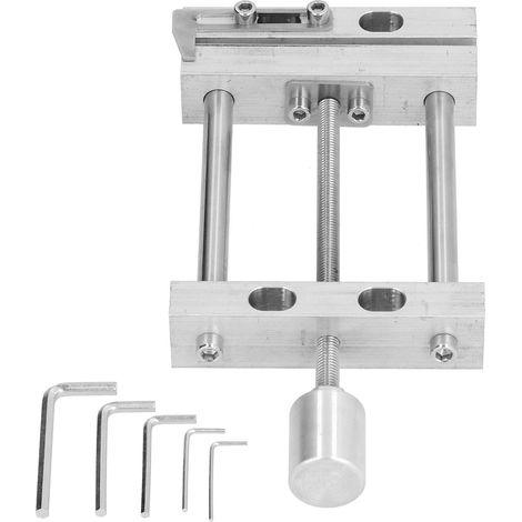 Étau plat mini, serre-joint en métal pour perceuse à colonne, outil de bricolage avec clé hexagonale, pour travail du bois (1/5)