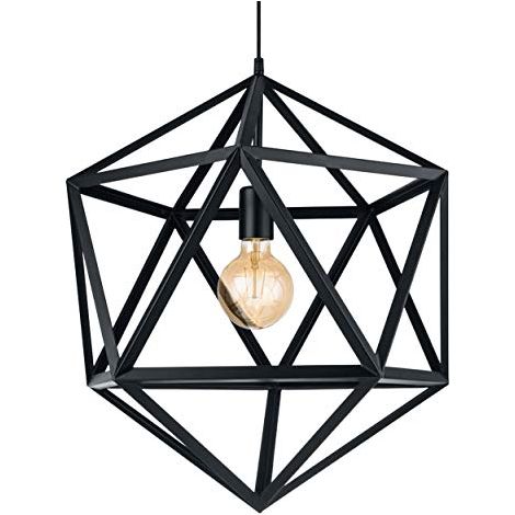 Lampadario A Sospensione Vintage Embleton Acciaio Nero 1 Luce E27 Regolabile (1/4)