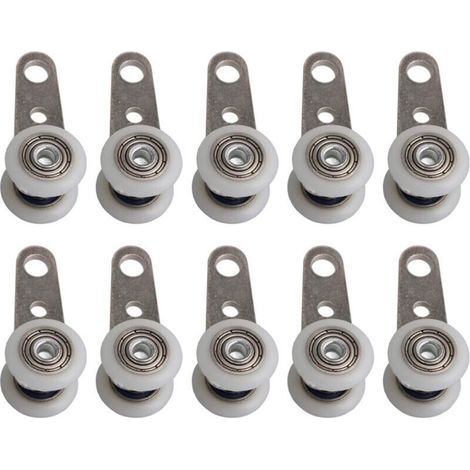 pair Lot de 10 roulettes pour baies vitrées ou portes coulissantes – métal et plastique – 4,5 x 1,9 cm