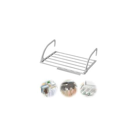 Étendoir à linge extensible de 44 à 76 cm, en acier inoxydable et plastique, porte-serviettes, étendoir pour radiateur, intérieur/extérieur, séchoir suspendu (1/4)