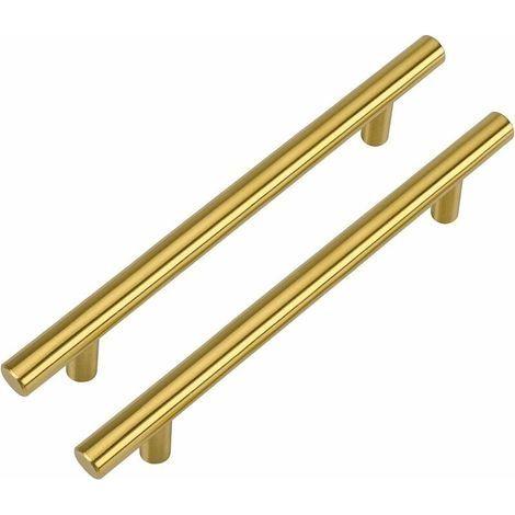 Poignée en laiton poignée de cuisine poignée en laiton poignée de porte de cuisine poignée de tiroir en laiton en acier inoxydable 128mm centre à centre 2 pièces (1/5)
