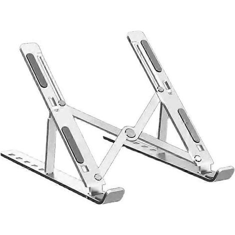Support pour ordinateur portable, support surélevé pliable, 6 angles réglables, support en aluminium ventilé antidérapant (1/5)