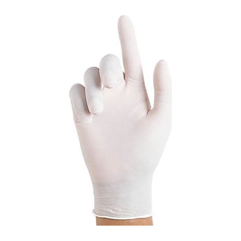 Gants jetables de protection chimique Mapa Solo 987, nitrile non poudré, blanc - Boîte de 100 gants - taille 9 (1/4)